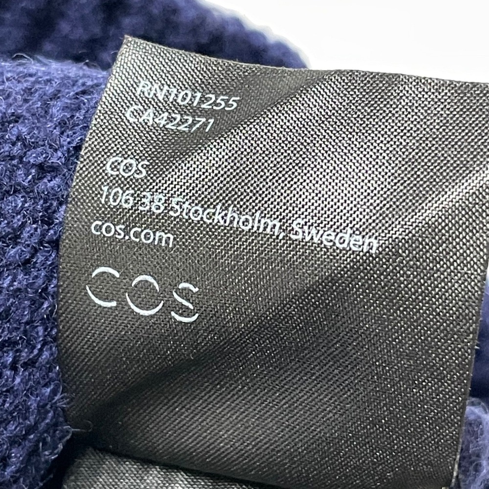 COS Oversized Crew Neck Womens Sweater Size M Blue 100% Wool RWS Certified - Picture 15 of 16